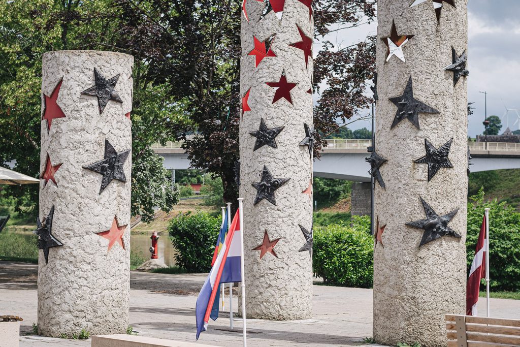 Europadenkmal in Schengen am Dreiländereck D-L-FR
