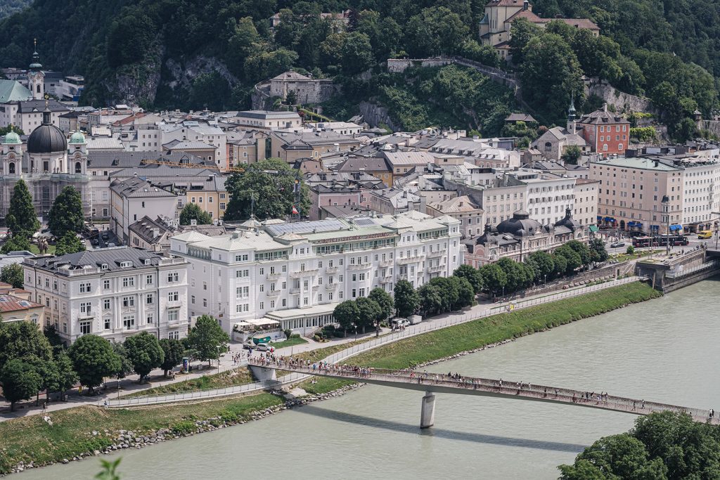 Häuser an der Salzach in Salzburg