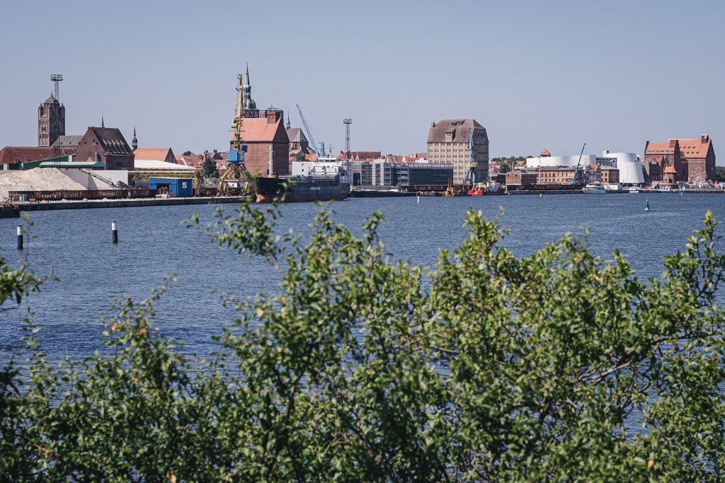 Blick von Dänholm nach Stralsund