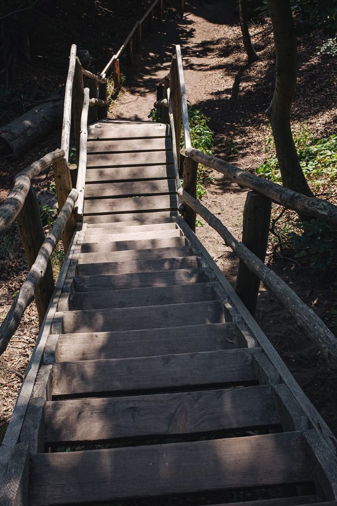 Treppe zu den Steinfelsen in Sassnitz